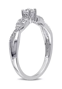 Created White Sapphire and 1/10 ct. t.w. Diamond Infinity Ring Sterling Silver