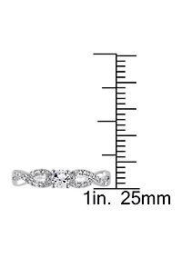 Created White Sapphire and 1/10 ct. t.w. Diamond Infinity Ring Sterling Silver