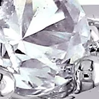 Created Blue and White Sapphire Diamond 3-Stone Ring 10k Gold