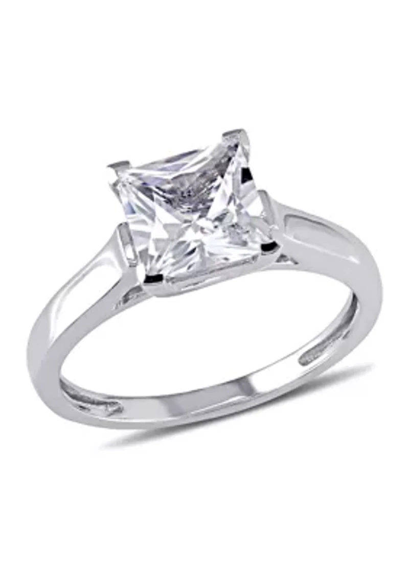 2 ct. t.w. Created White Sapphire Princess-cut Solitaire Engagement Ring 10k Gold