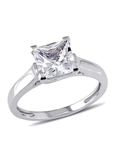 2 ct. t.w. Created White Sapphire Princess-cut Solitaire Engagement Ring 10k Gold