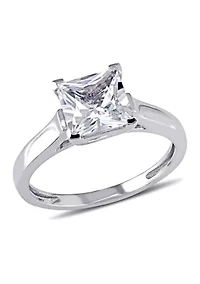 2 ct. t.w. Created White Sapphire Princess-cut Solitaire Engagement Ring 10k Gold