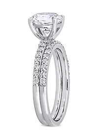 3.1 ct. t.w. Created White Sapphire Bridal Ring Set 10K Gold