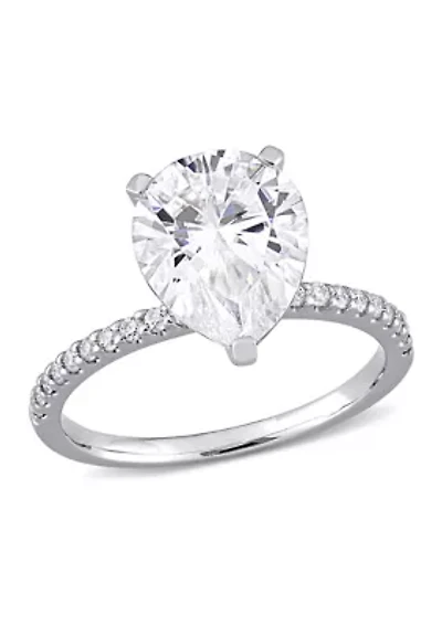 4.2 ct. t.w. Created Moissanite Teardrop Engagement Ring 10K White Gold