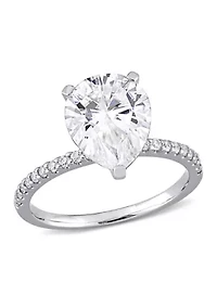 4.2 ct. t.w. Created Moissanite Teardrop Engagement Ring 10K White Gold