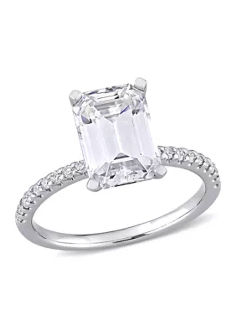 3.2 ct. t.w. Created Moissanite Emerald-Cut Engagement Ring 10K White Gold