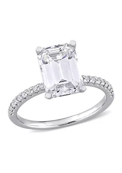 3.2 ct. t.w. Created Moissanite Emerald-Cut Engagement Ring 10K White Gold