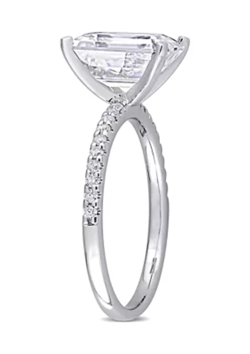 3.2 ct. t.w. Created Moissanite Emerald-Cut Engagement Ring 10K White Gold
