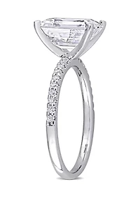 3.2 ct. t.w. Created Moissanite Emerald-Cut Engagement Ring 10K White Gold