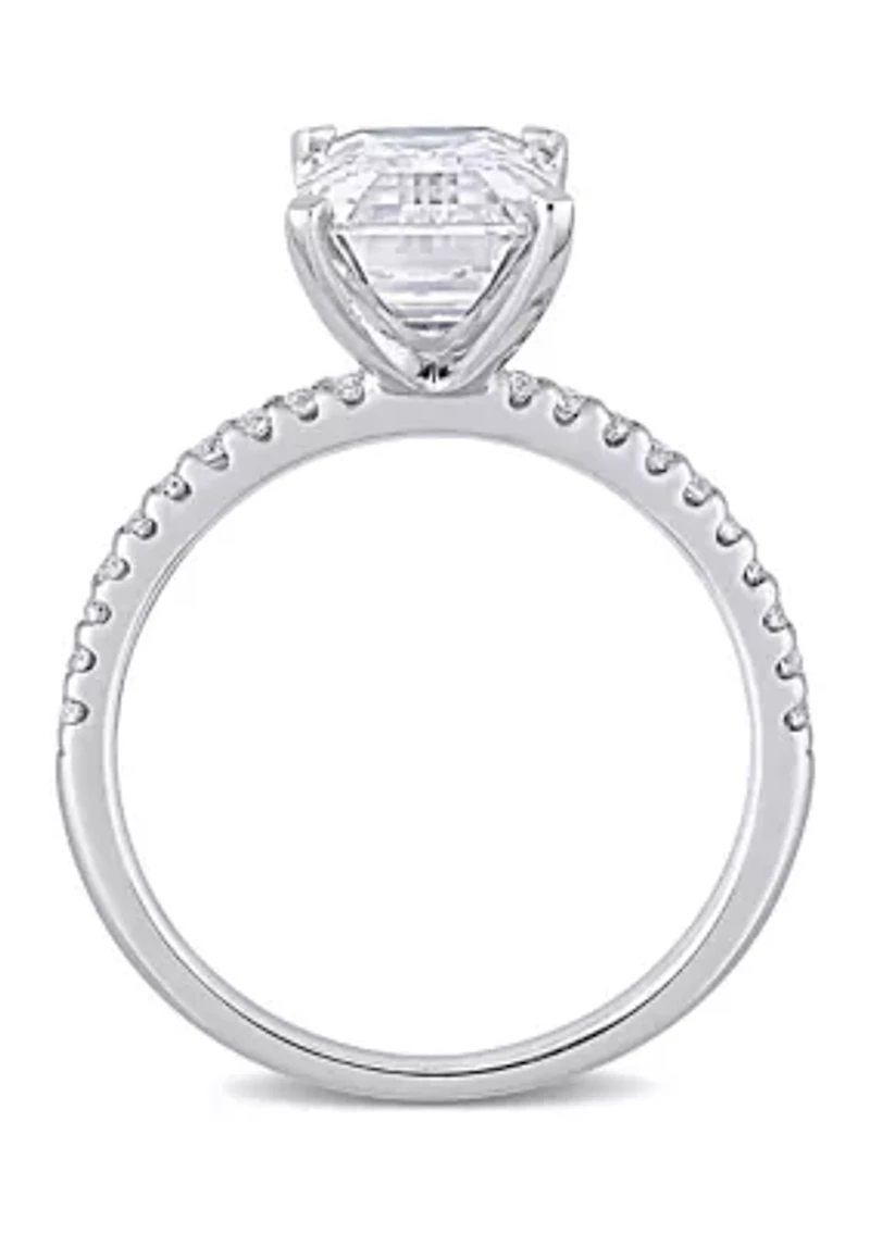 3.2 ct. t.w. Created Moissanite Emerald-Cut Engagement Ring 10K White Gold