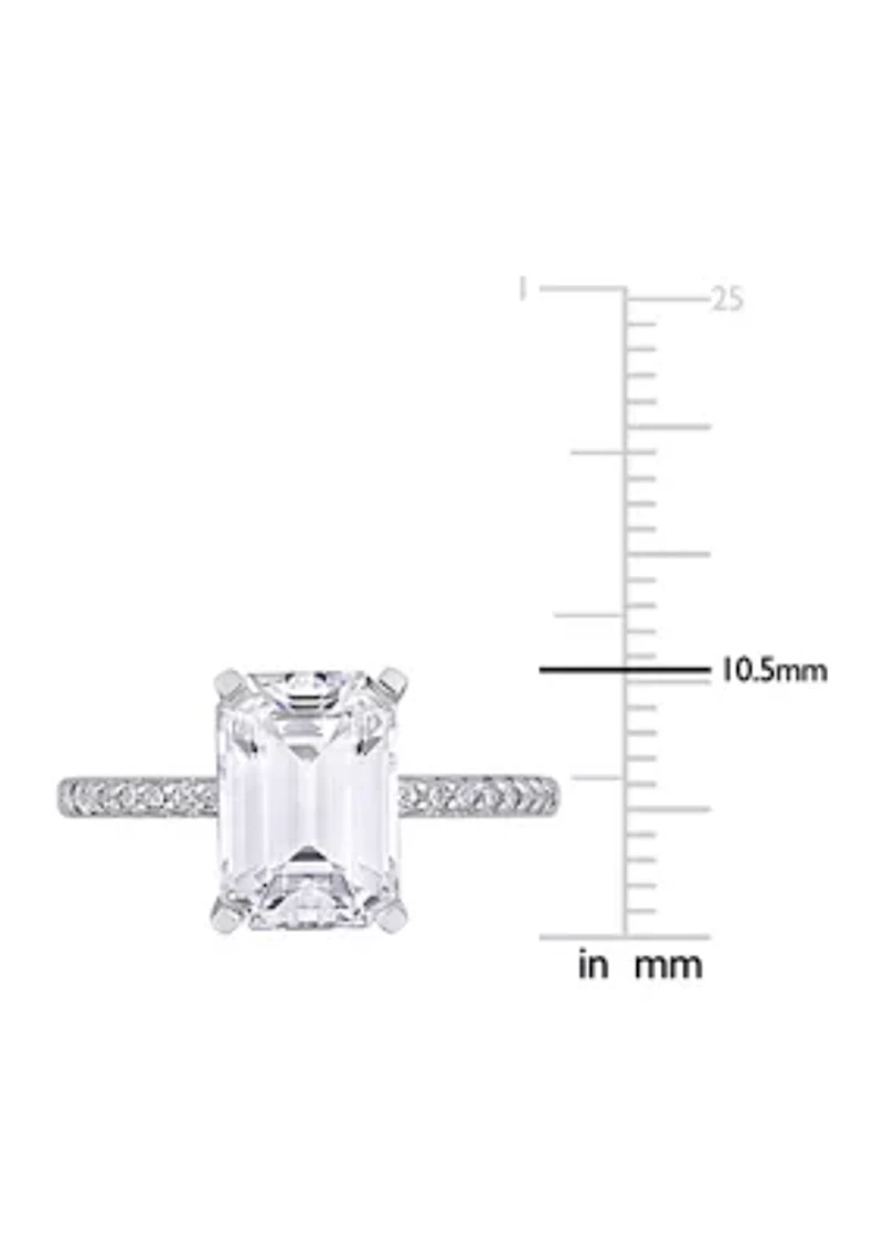 3.2 ct. t.w. Created Moissanite Emerald-Cut Engagement Ring 10K White Gold