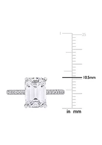 3.2 ct. t.w. Created Moissanite Emerald-Cut Engagement Ring 10K White Gold