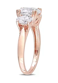 3 ct. t.w. Created Moissanite 3-Stone Engagement Ring 10k Rose Gold