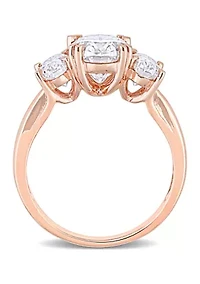 3 ct. t.w. Created Moissanite 3-Stone Engagement Ring 10k Rose Gold