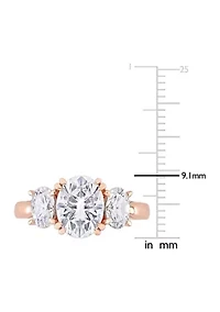 3 ct. t.w. Created Moissanite 3-Stone Engagement Ring 10k Rose Gold