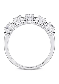 1.5 ct. t.w Created Moissanite and 1/6 t.w. Black Diamond Anniversary Band 10K White Gold
