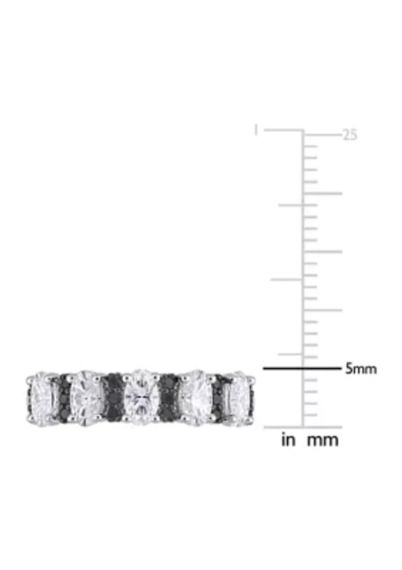 1.5 ct. t.w Created Moissanite and 1/6 t.w. Black Diamond Anniversary Band 10K White Gold