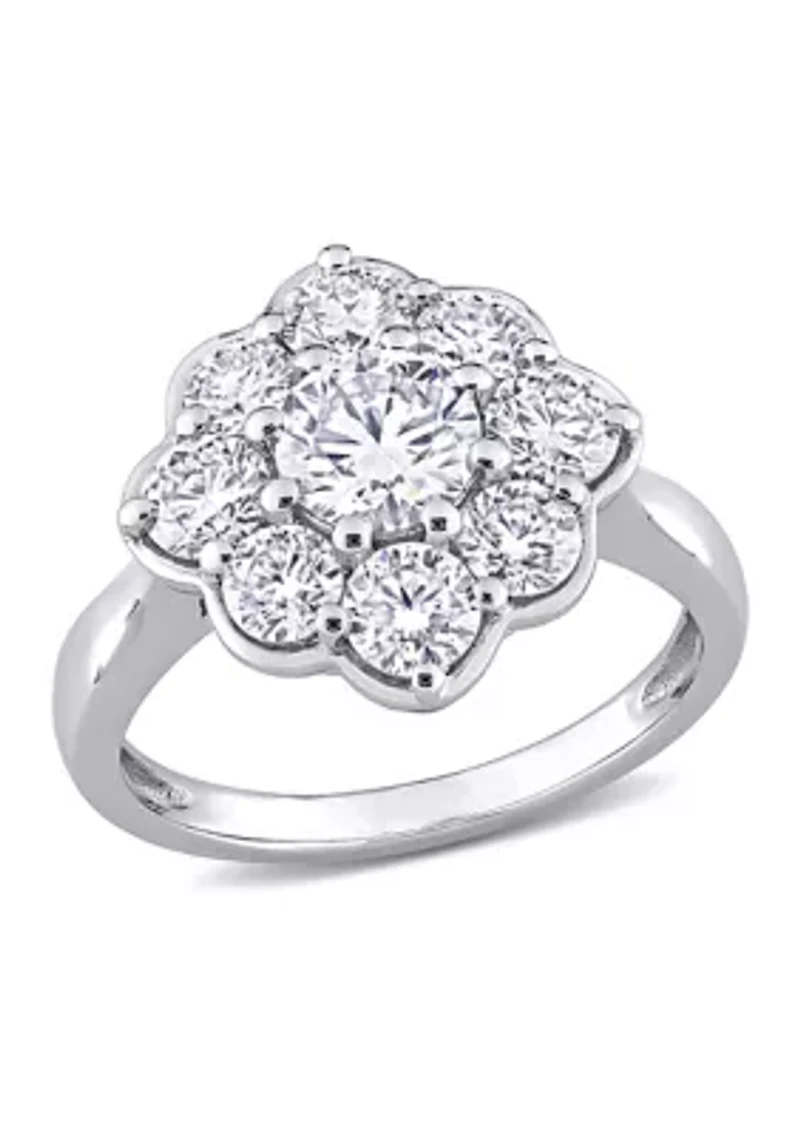 2.3 ct. t.w. Created Moissanite Flower Ring 10K White Gold