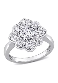 2.3 ct. t.w. Created Moissanite Flower Ring 10K White Gold