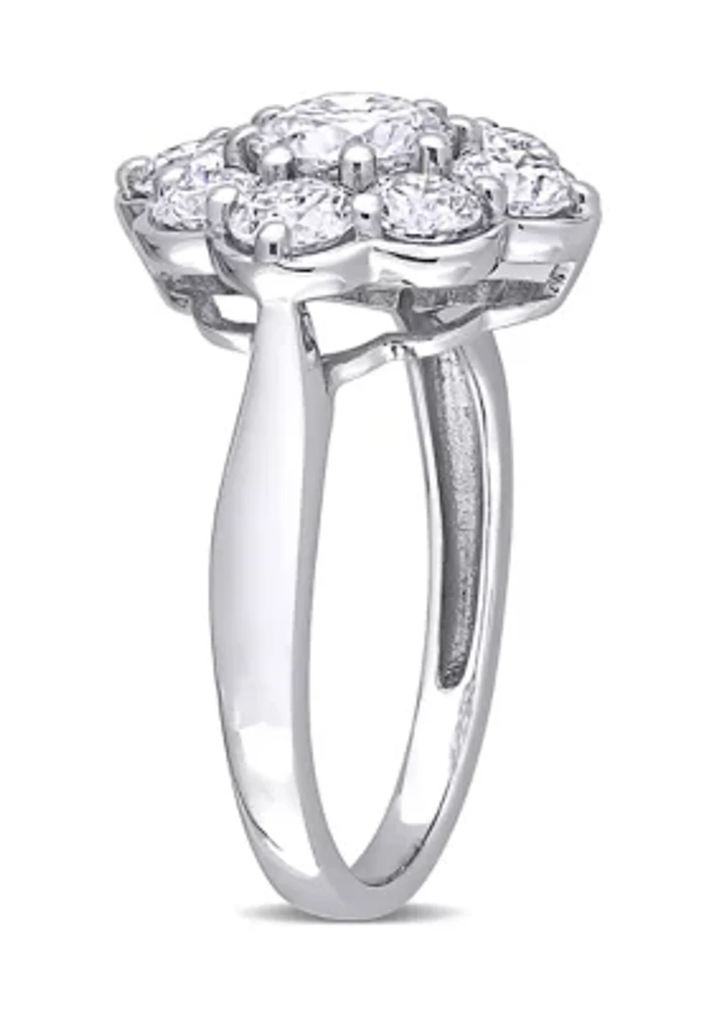 2.3 ct. t.w. Created Moissanite Flower Ring 10K White Gold