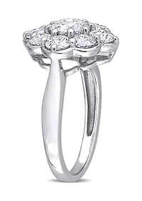 2.3 ct. t.w. Created Moissanite Flower Ring 10K White Gold