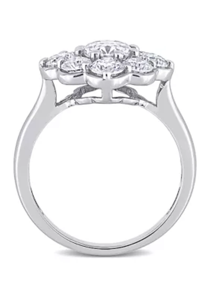 2.3 ct. t.w. Created Moissanite Flower Ring 10K White Gold