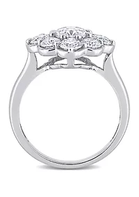 2.3 ct. t.w. Created Moissanite Flower Ring 10K White Gold