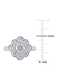 2.3 ct. t.w. Created Moissanite Flower Ring 10K White Gold