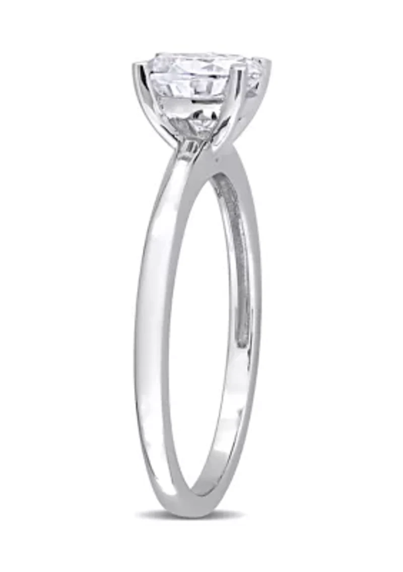 1 ct. t.w. Created Moissanite Oval Solitaire Ring Sterling Silver