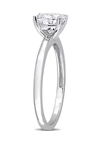 1 ct. t.w. Created Moissanite Oval Solitaire Ring Sterling Silver