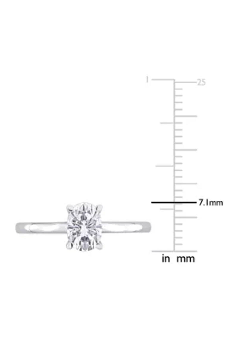 1 ct. t.w. Created Moissanite Oval Solitaire Ring Sterling Silver