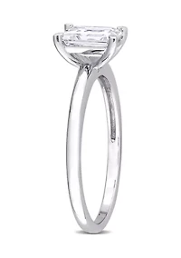1 ct. t.w. Created Moissanite Emerald-Cut Solitaire Ring Sterling Silver