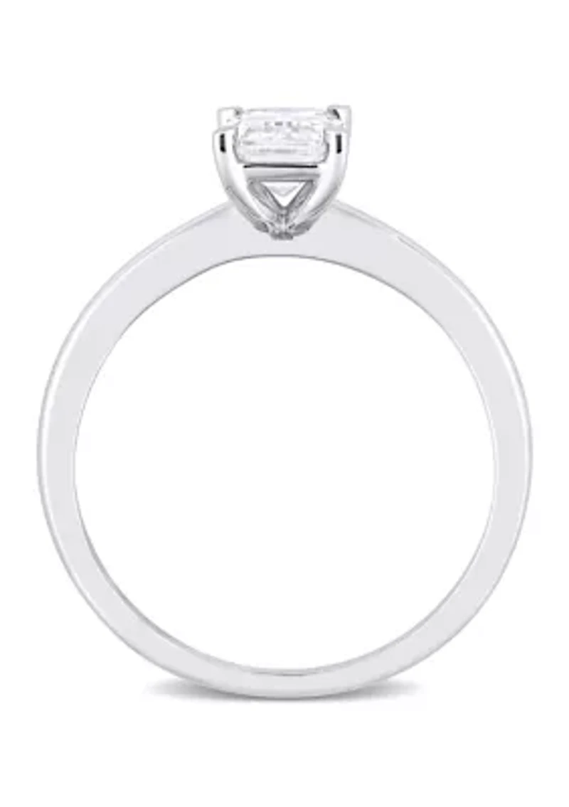 1 ct. t.w. Created Moissanite Emerald-Cut Solitaire Ring Sterling Silver