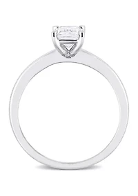 1 ct. t.w. Created Moissanite Emerald-Cut Solitaire Ring Sterling Silver