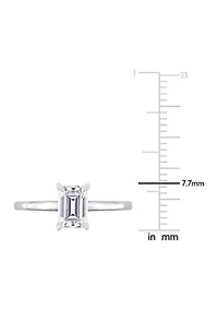 1 ct. t.w. Created Moissanite Emerald-Cut Solitaire Ring Sterling Silver