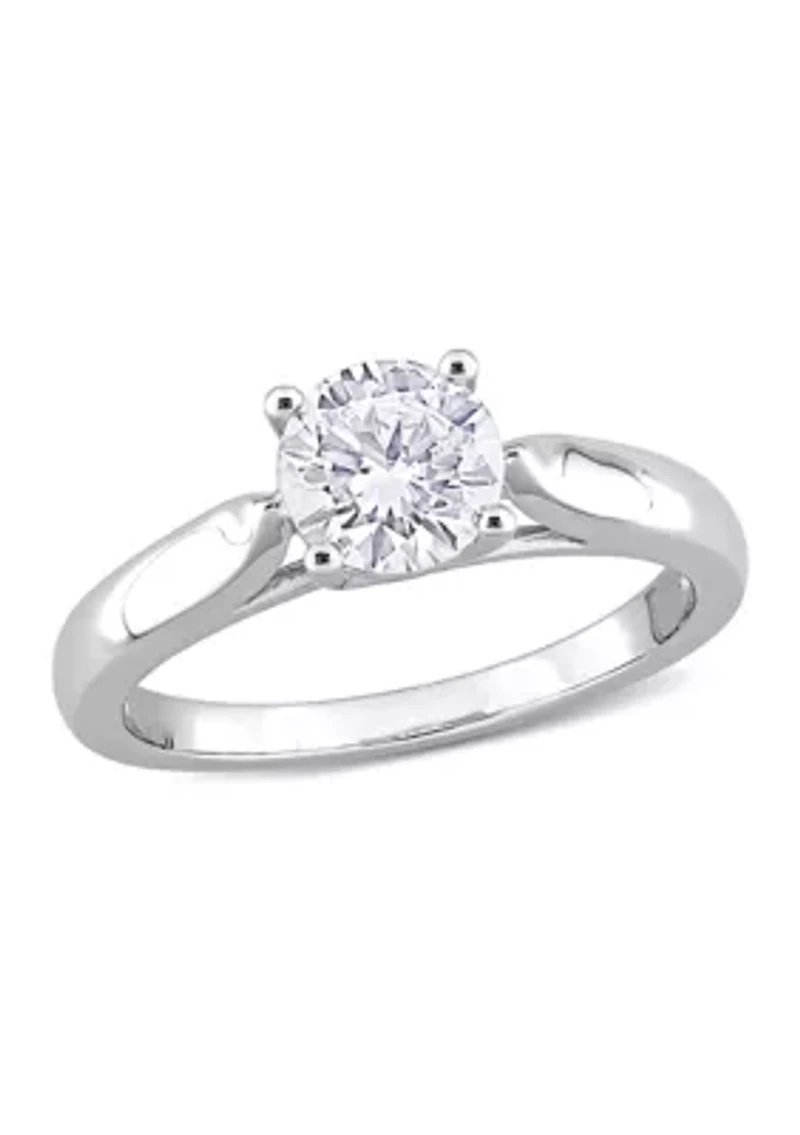 1 ct. t.w. Created Moissanite Solitaire Engagement Ring Sterling Silver