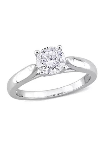 1 ct. t.w. Created Moissanite Solitaire Engagement Ring Sterling Silver