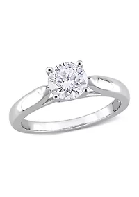 1 ct. t.w. Created Moissanite Solitaire Engagement Ring Sterling Silver