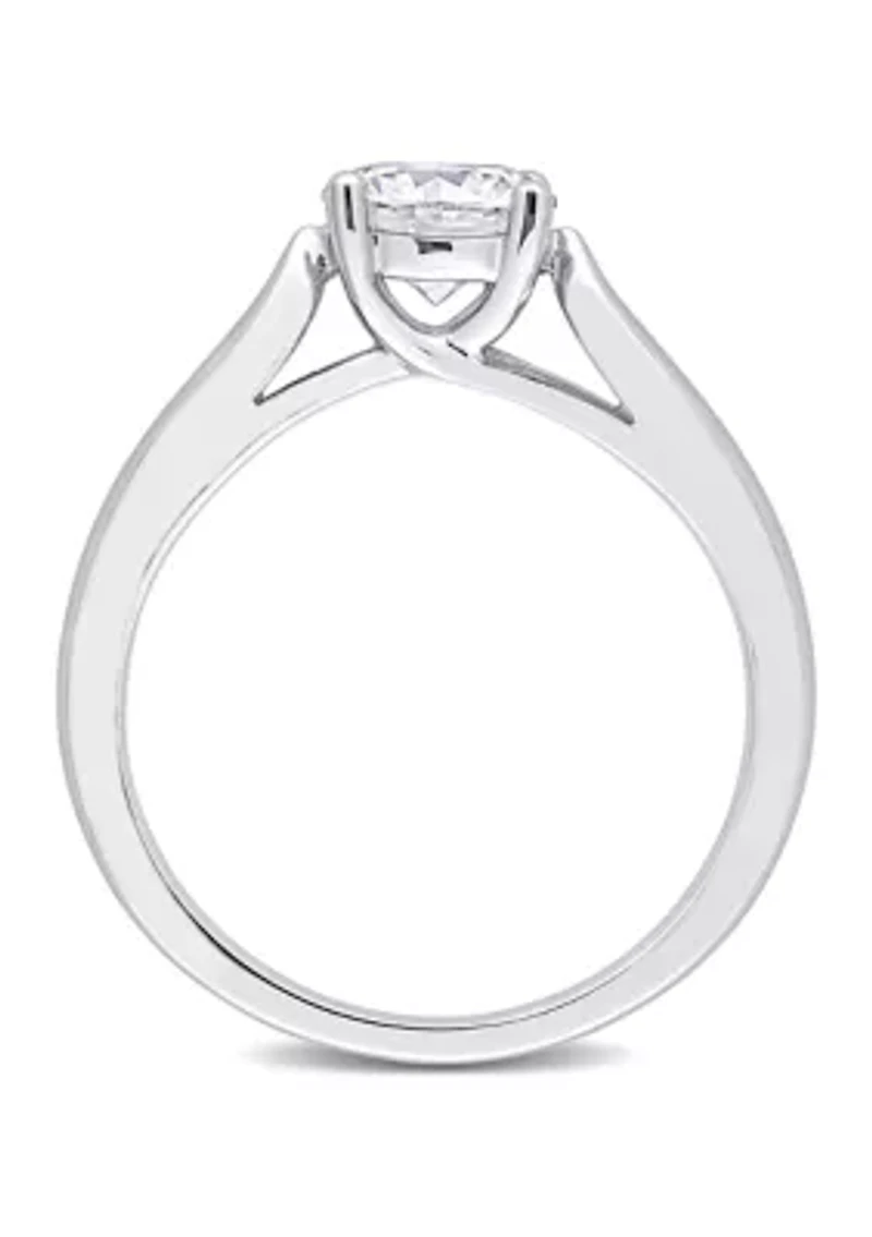 1 ct. t.w. Created Moissanite Solitaire Engagement Ring Sterling Silver