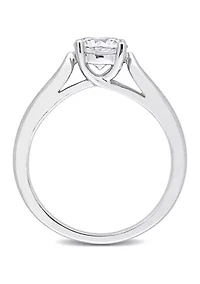 1 ct. t.w. Created Moissanite Solitaire Engagement Ring Sterling Silver