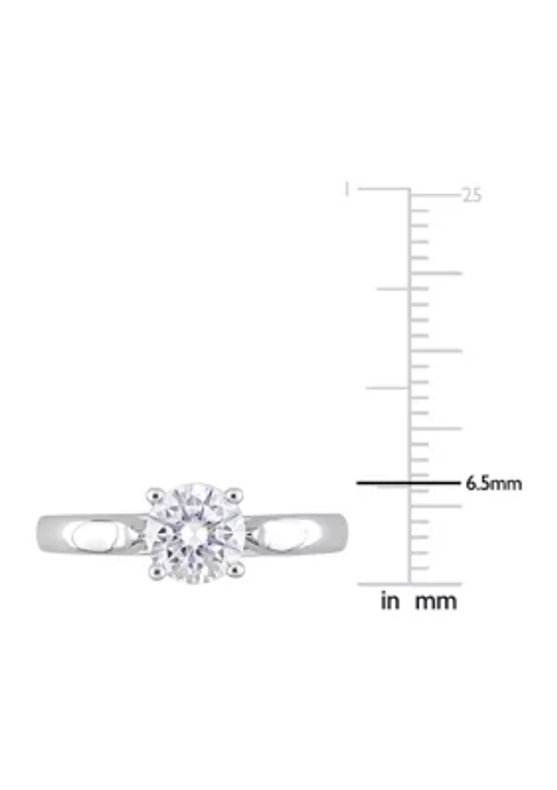 1 ct. t.w. Created Moissanite Solitaire Engagement Ring Sterling Silver