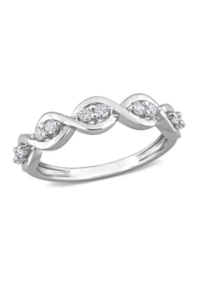 1/4 ct. t.w. Created Moissanite Anniversary Ring Sterling Silver