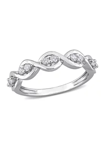 1/4 ct. t.w. Created Moissanite Anniversary Ring Sterling Silver
