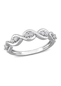 1/4 ct. t.w. Created Moissanite Anniversary Ring Sterling Silver