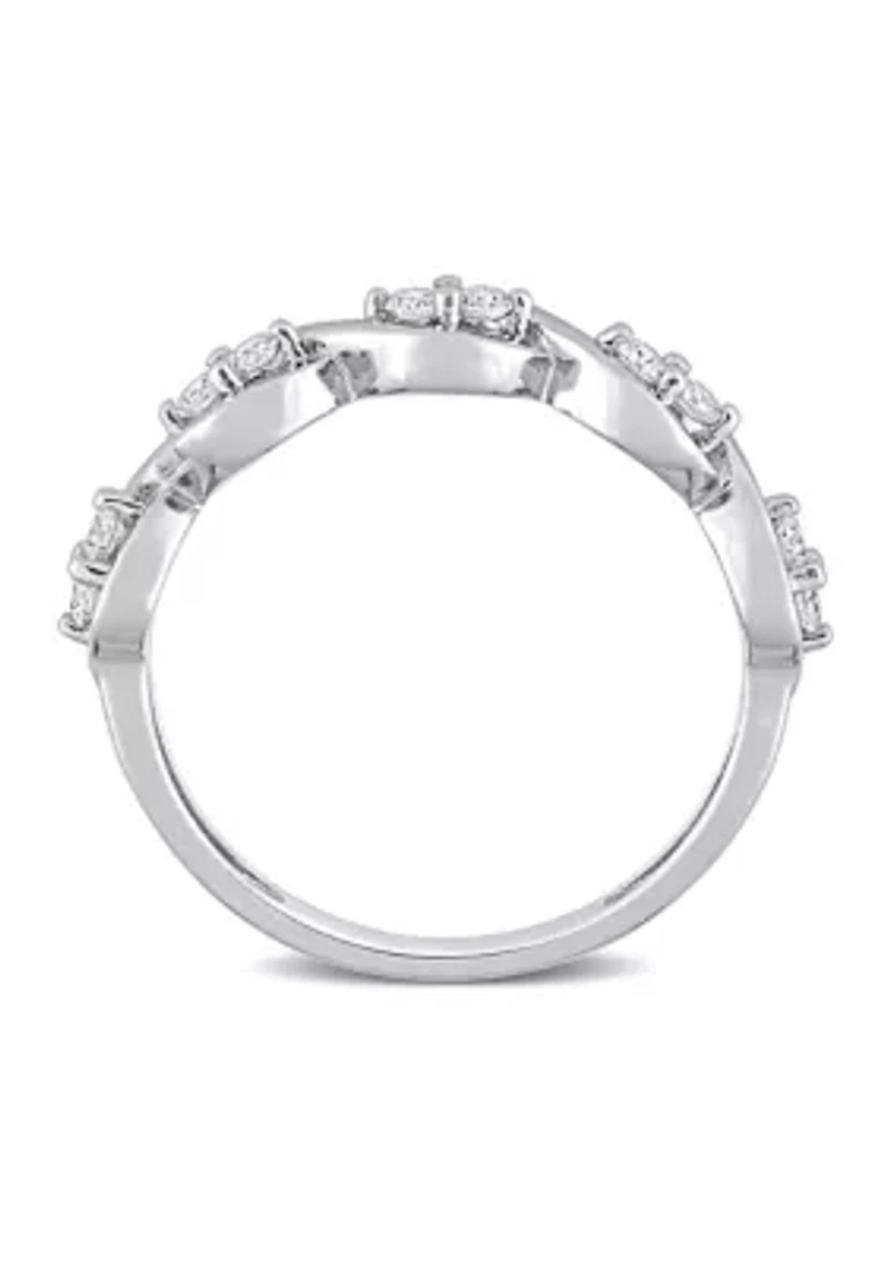 1/4 ct. t.w. Created Moissanite Anniversary Ring Sterling Silver