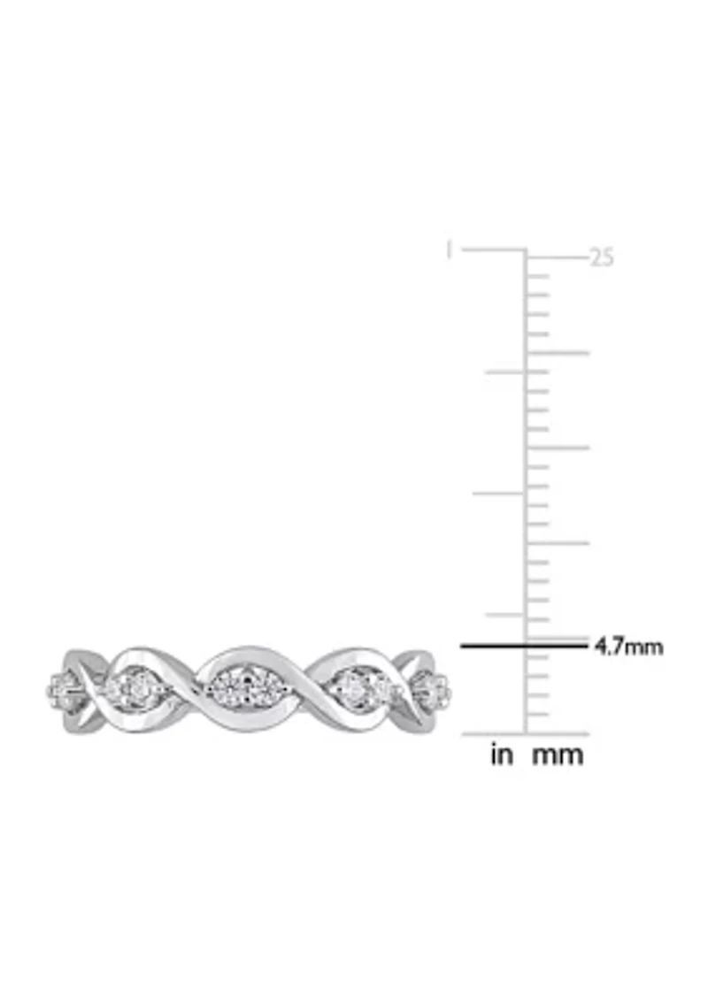 1/4 ct. t.w. Created Moissanite Anniversary Ring Sterling Silver