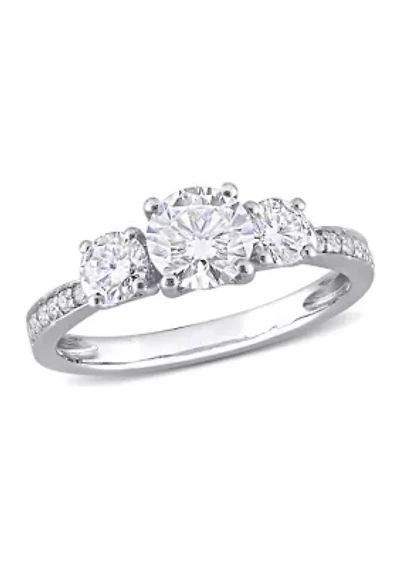 Lab Created White Moissanite Engagement Ring 10K Gold