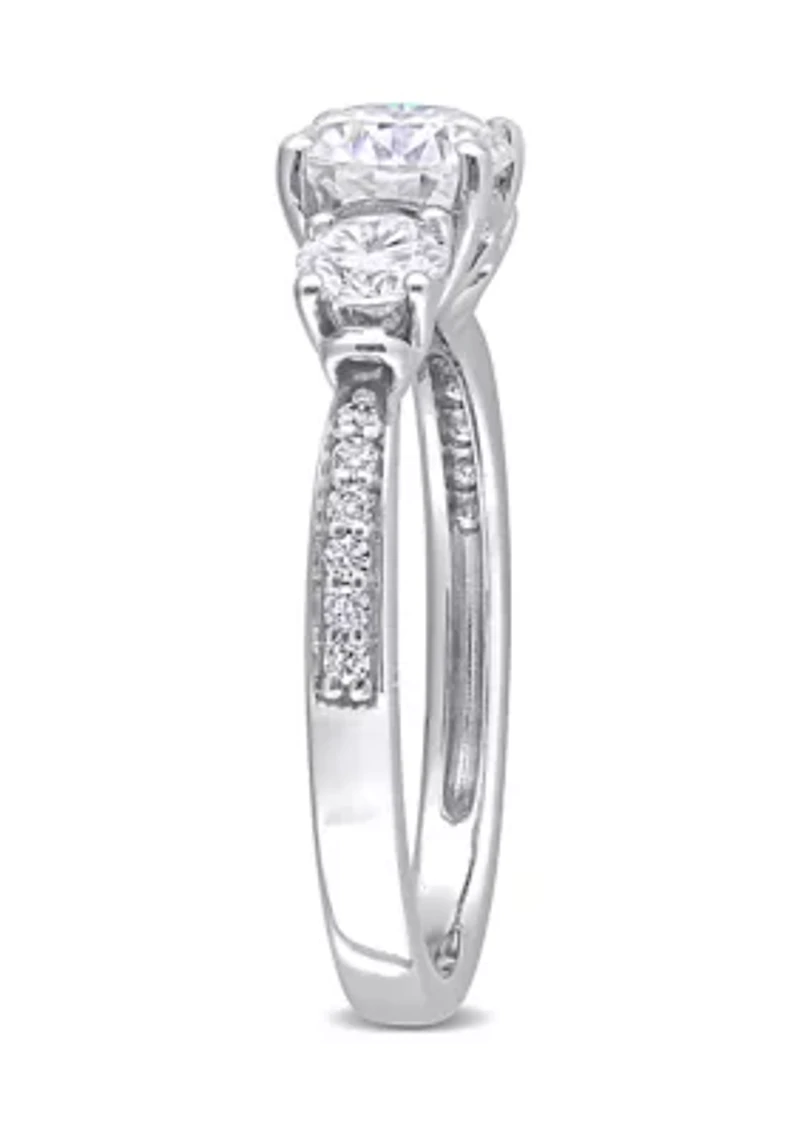 Lab Created White Moissanite Engagement Ring 10K Gold