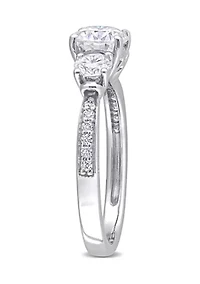 Lab Created White Moissanite Engagement Ring 10K Gold