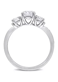 Lab Created White Moissanite Engagement Ring 10K Gold